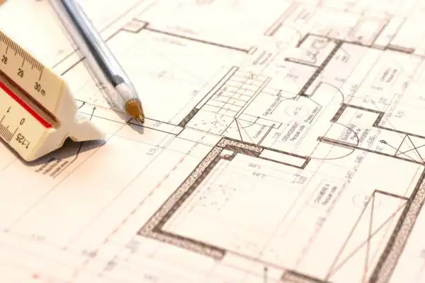 Image of architect Dewsbury drawings